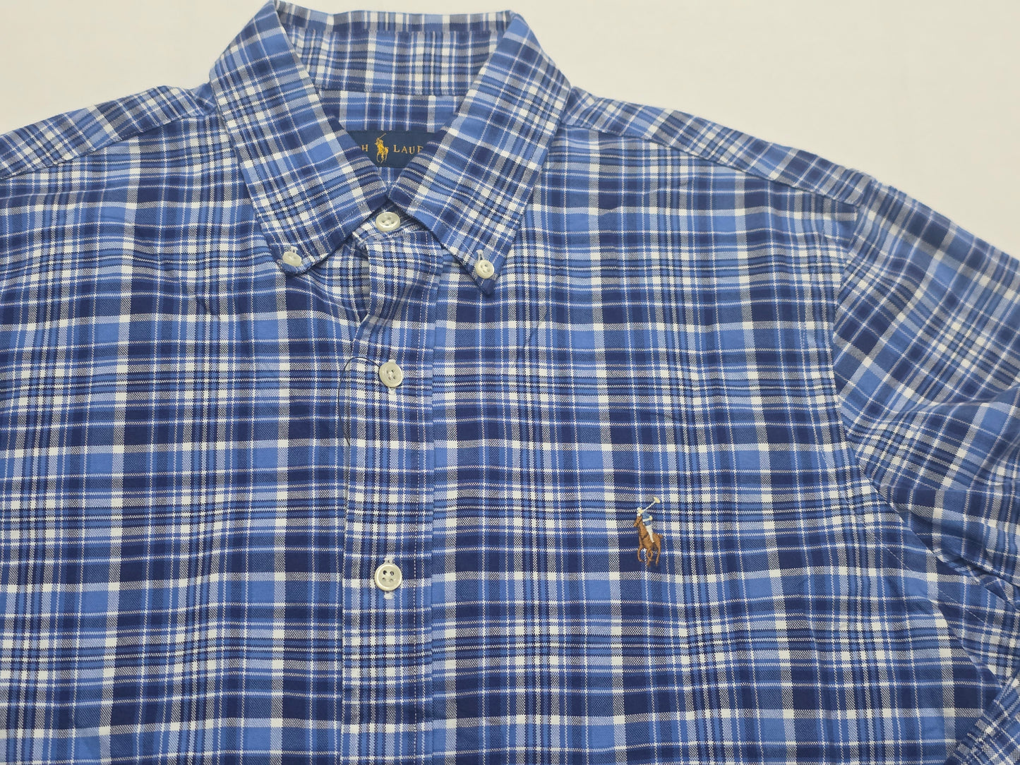 Camisa Ralph Lauren Mediana M Cuadro Azul Pony Colores