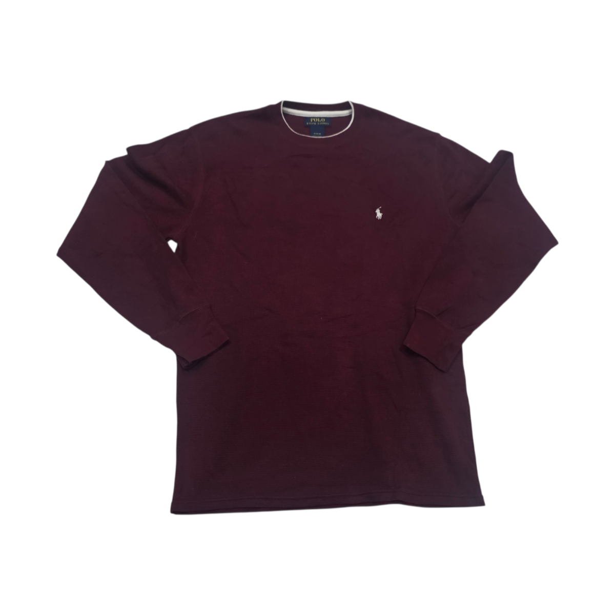 Playera Ralph Lauren Mediana M Vino Pony Blanco Manga Larga