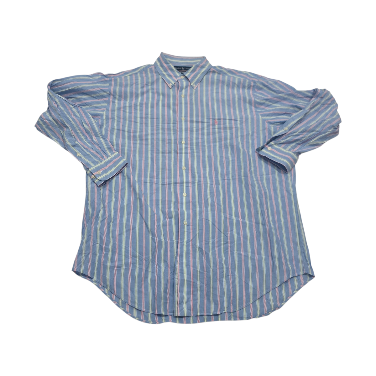 Camisa Classic Fit Ralph Lauren 16 1/2 32-33 Azul Lineas