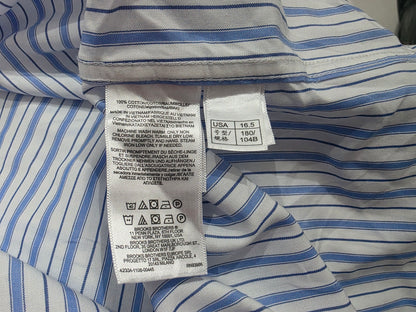 Camisa Brooks Brothers 16 1/2 32-33 Blanca Linea Azul