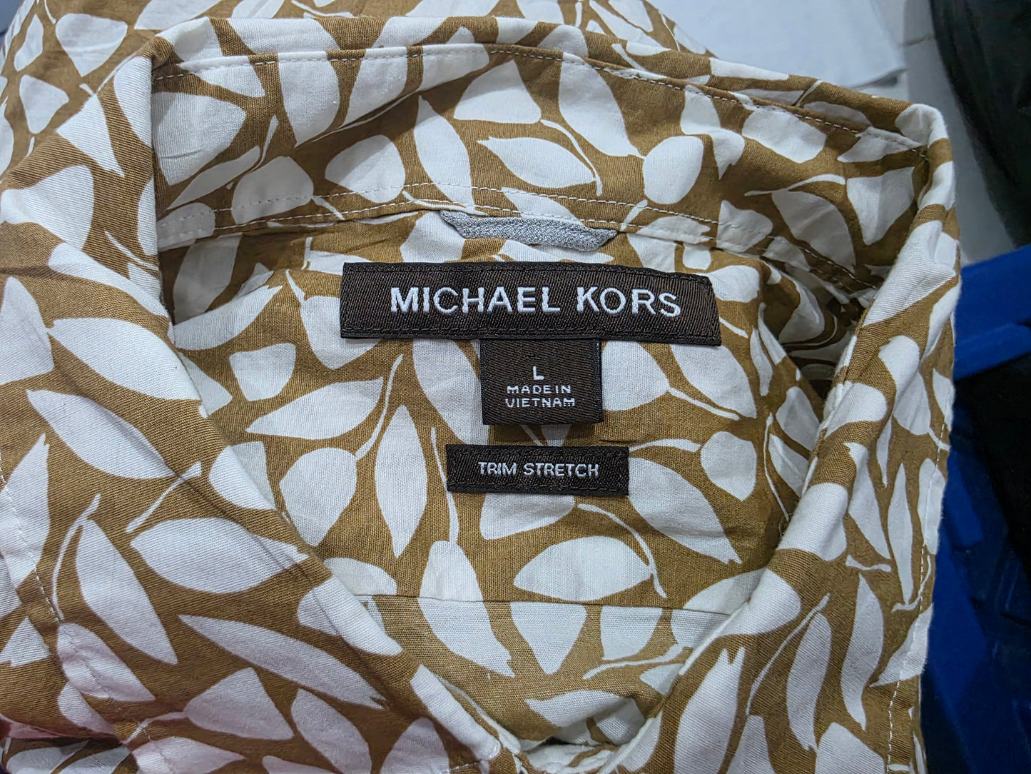 Camisa Michael Kors Grande L Cafe Hojas