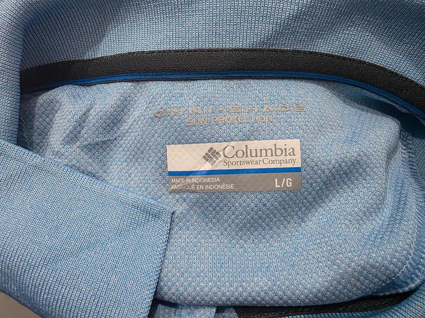 Playera Polo Columbia Grande L Azul Claro