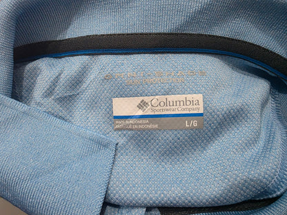 Playera Polo Columbia Grande L Azul Claro