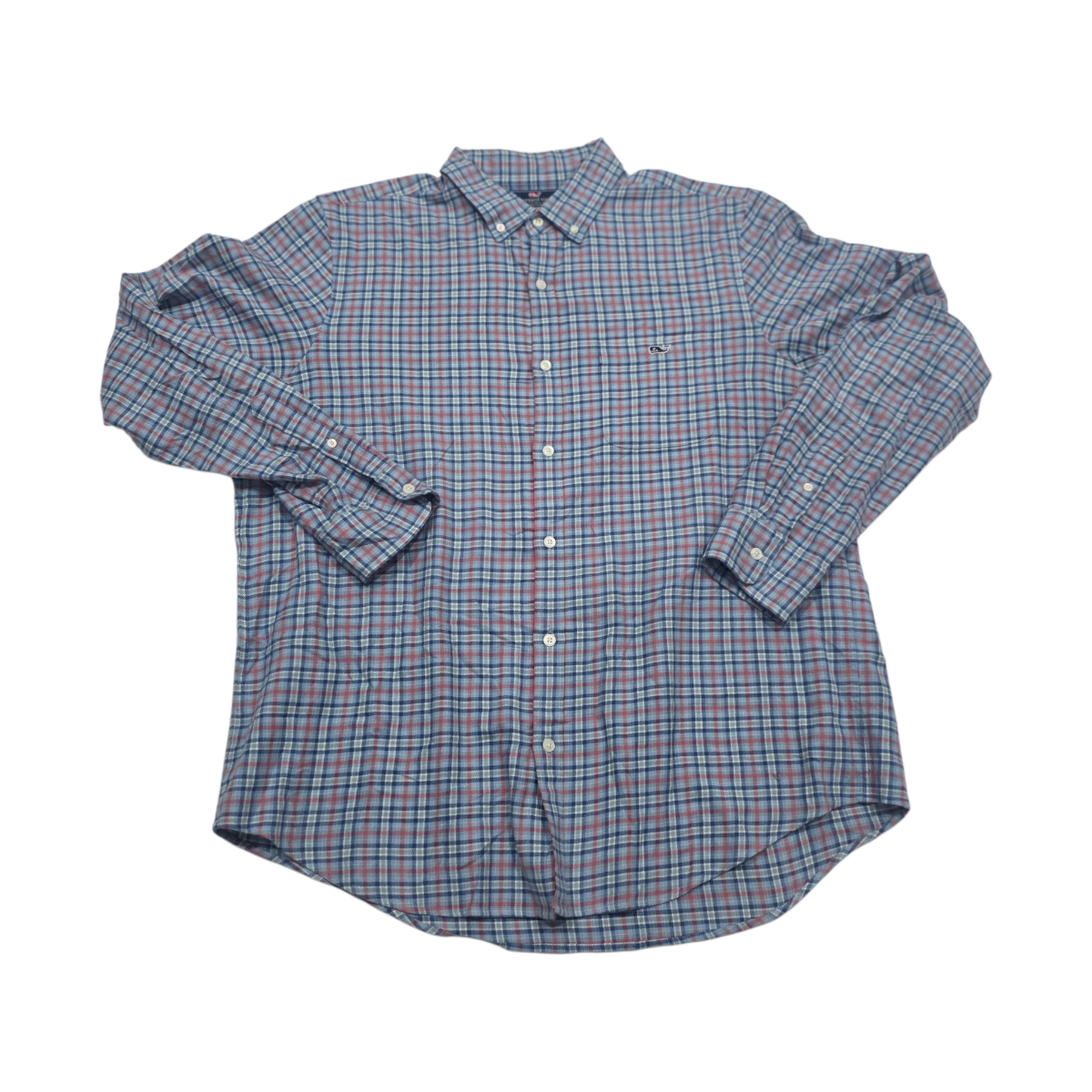 Camisa Vineyard Vines Grande L Cuadro Azul Lineas Rojas