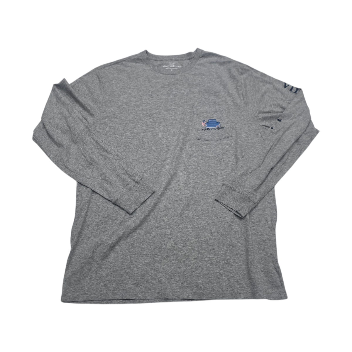 Playera Vineyard Vines Grande L Gris Manga Larga