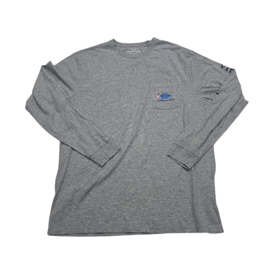 Playera Vineyard Vines Grande L Gris Manga Larga