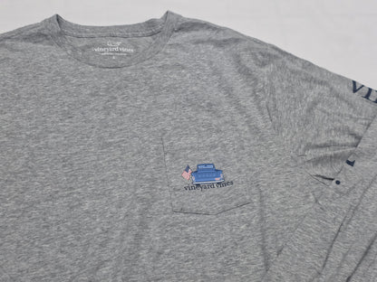 Playera Vineyard Vines Grande L Gris Manga Larga