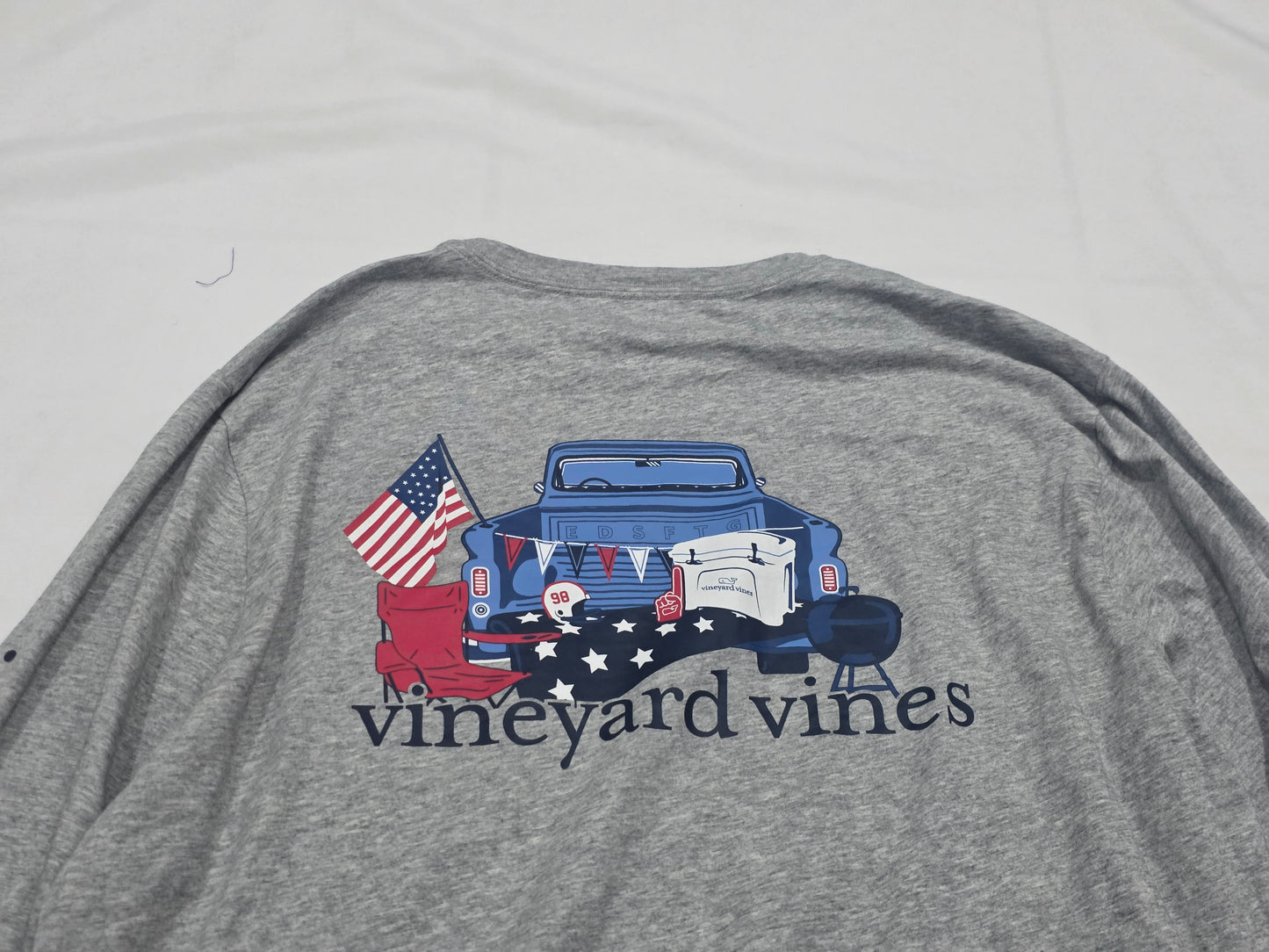 Playera Vineyard Vines Grande L Gris Manga Larga