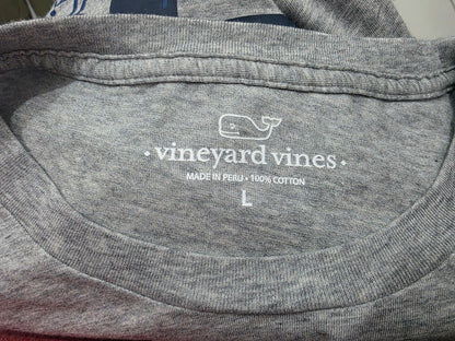 Playera Vineyard Vines Grande L Gris Manga Larga