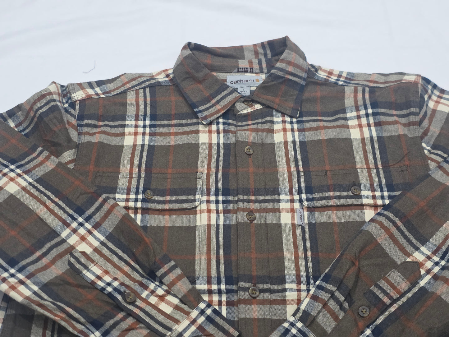 Camisa Gruesa Carhartt Grande L Cuadro Cafe