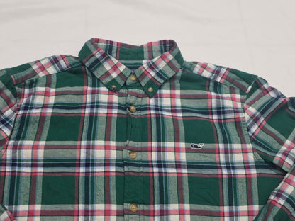 Camisa Vineyard Vines Grande L Verde, Blanco Y Rosa Cuadro