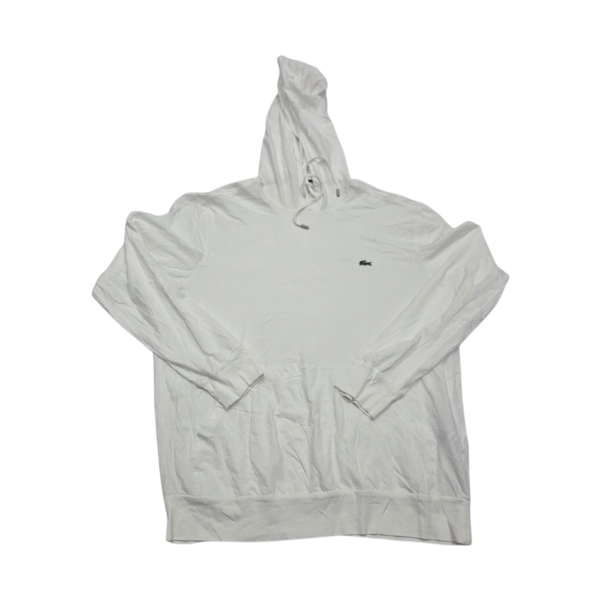 Playera Con Gorro Lacoste Grande XL Blanca Manga Larga