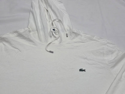 Playera Con Gorro Lacoste Grande XL Blanca Manga Larga