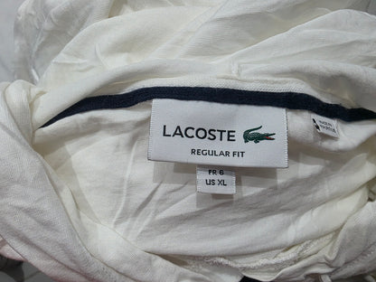 Playera Con Gorro Lacoste Grande XL Blanca Manga Larga