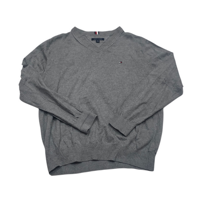 Sueter Tommy Hilfiger Xgrande Xl Gris Cuello V