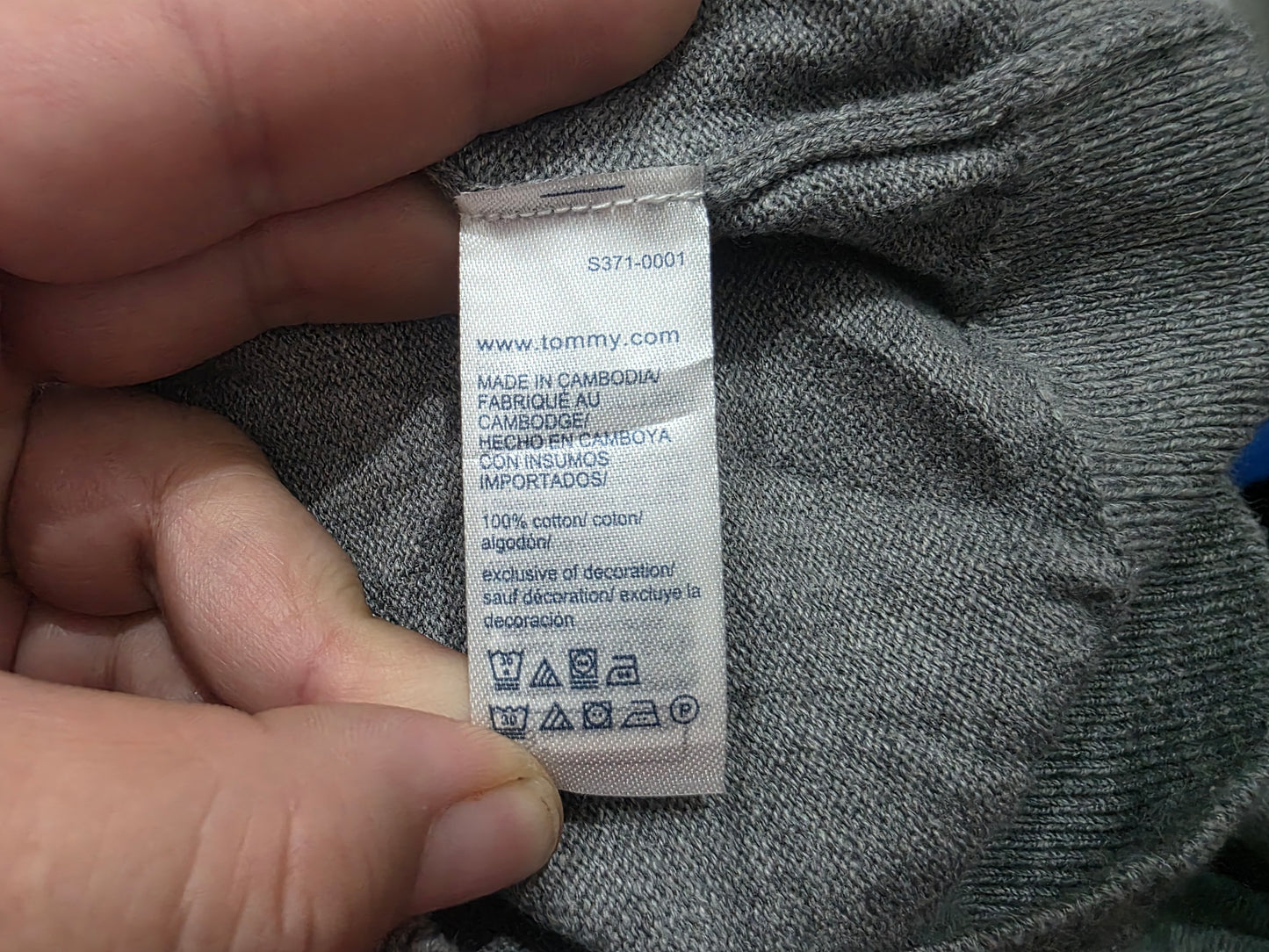 Sueter Tommy Hilfiger Xgrande Xl Gris Cuello V