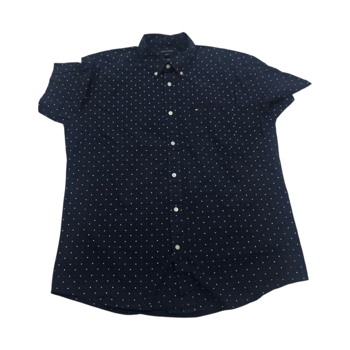Camisa Tommy Hilfiger Xgrande Xl Azul Figuras Manga Corta