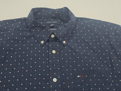 Camisa Tommy Hilfiger Xgrande Xl Azul Figuras Manga Corta
