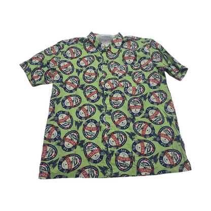 Camisa Columbia Xgrandexl Verde Figuras Navidad Manga Corta