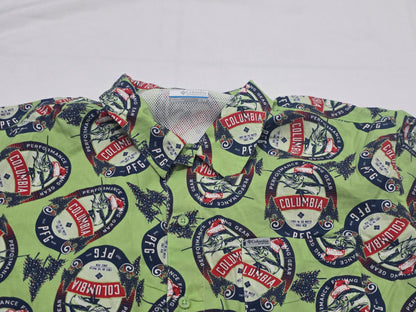 Camisa Columbia Xgrandexl Verde Figuras Navidad Manga Corta
