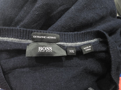 Sueter Hugo Boss 2xl Azul Marino Lana