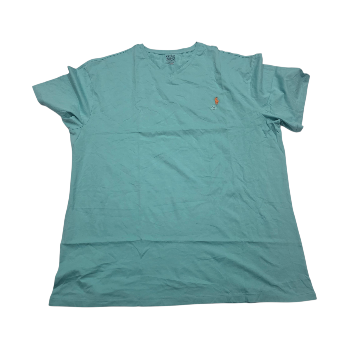 Playera Ralph Lauren 2xb Azul Turquesa Pony Naranja