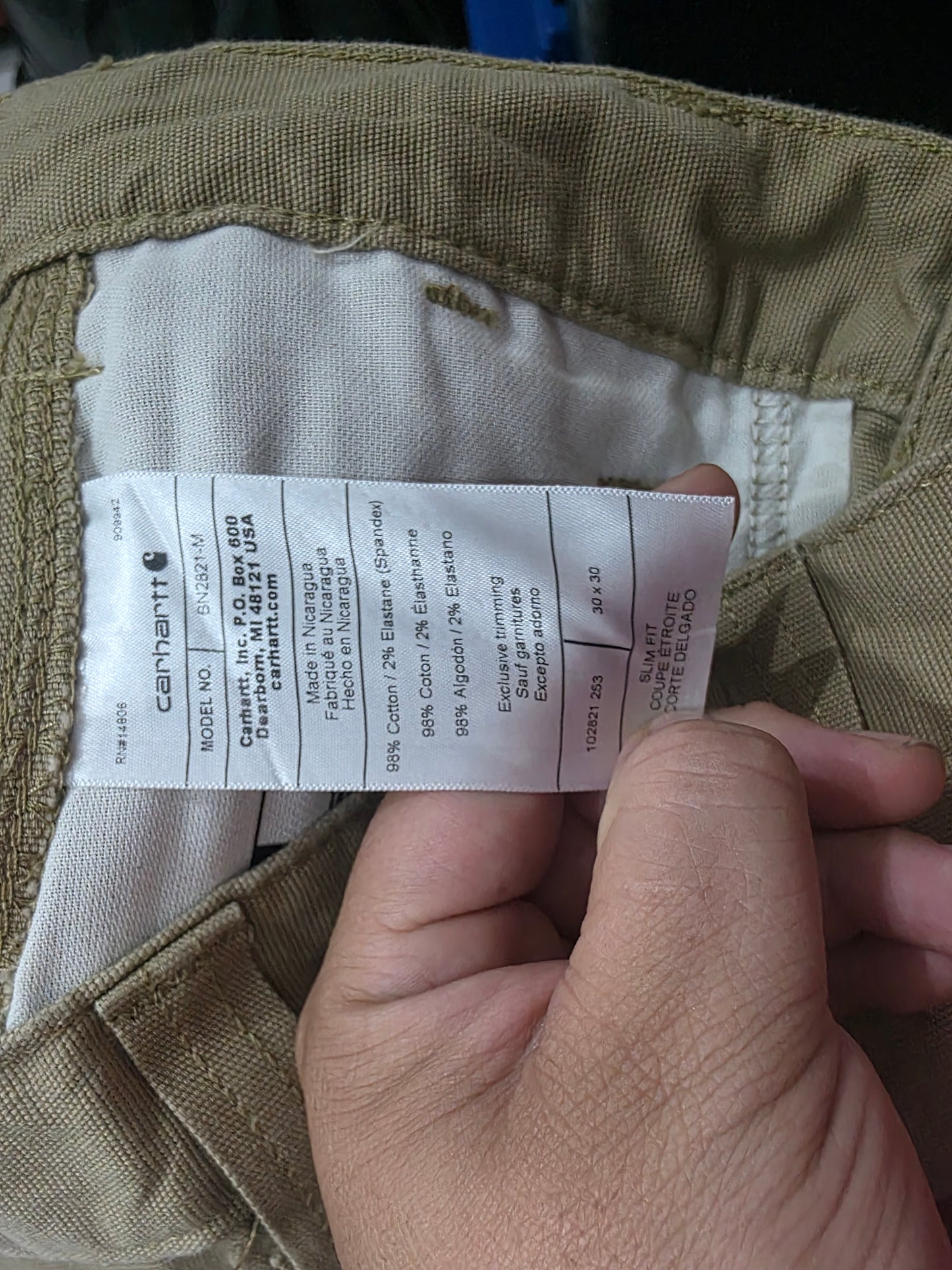 Pantalon Slimfit Carhartt 30x30 Cafe
