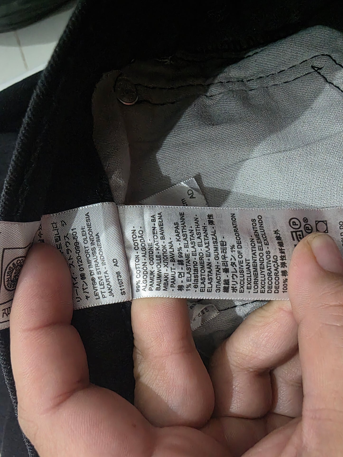 Pantalon Recto Levis 511 34x30 Negro