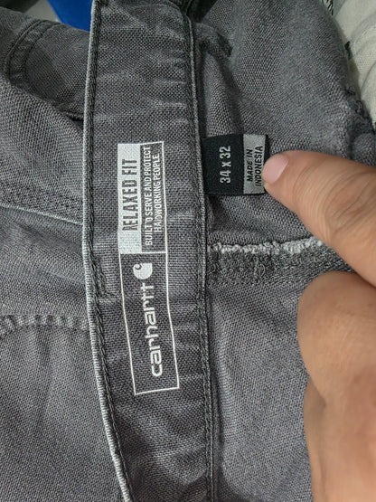 Pantalon Carhartt 34x32 Gris Deslavado Relaxed Fit
