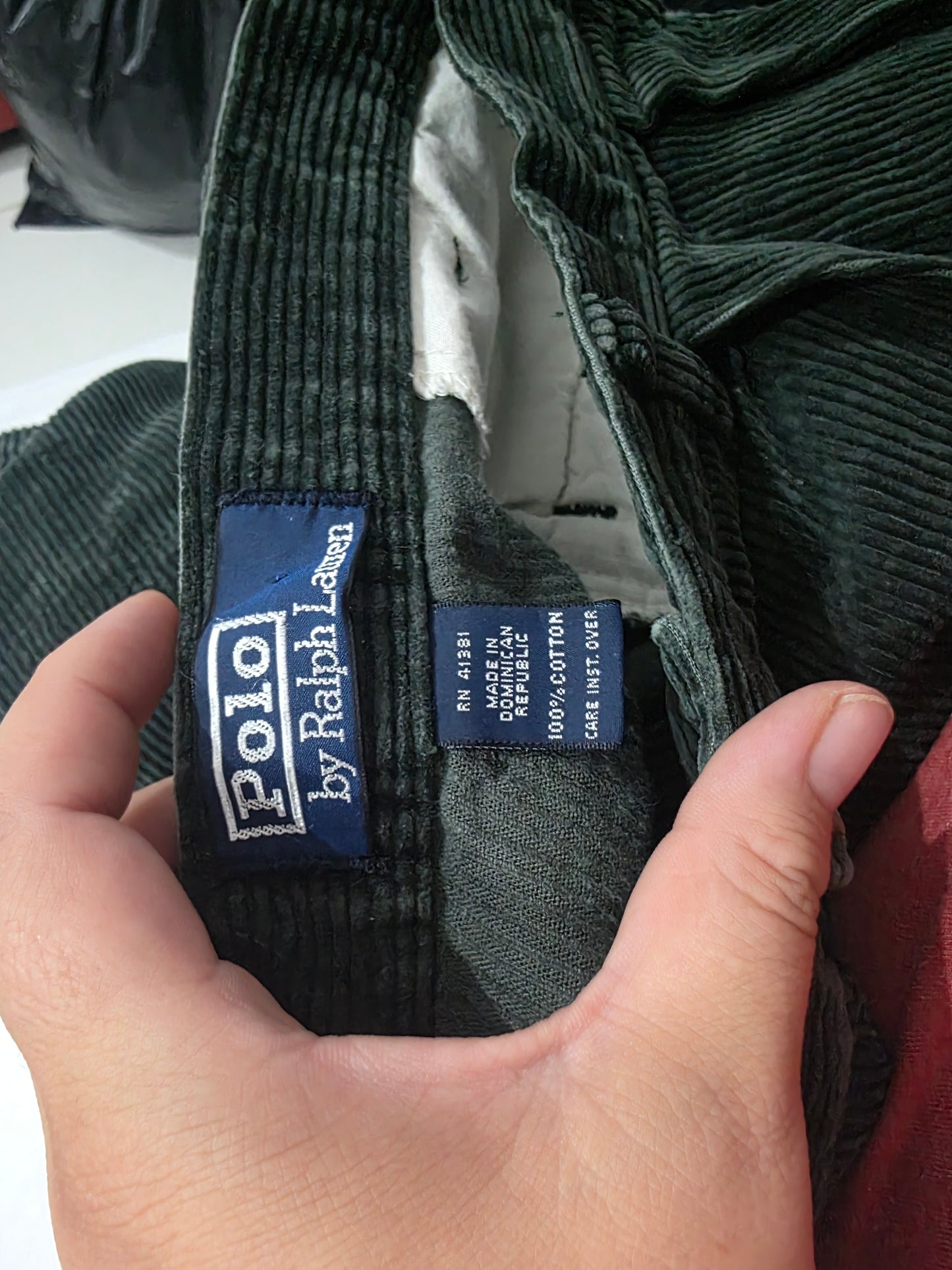 Pantalon Pana Ralph Lauren 35x32 Verde