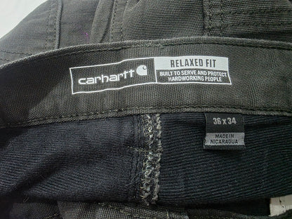Pantalon Relaxed Fit Carhartt 36x34 Gris Forro Interno