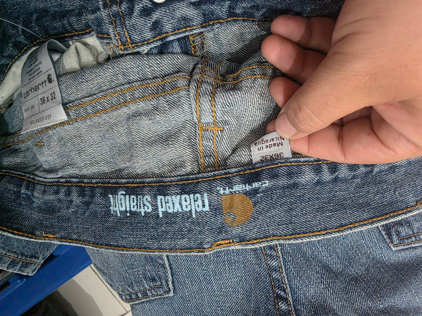 Pantalon Relaxed Fit Carhartt 36x32 Azul