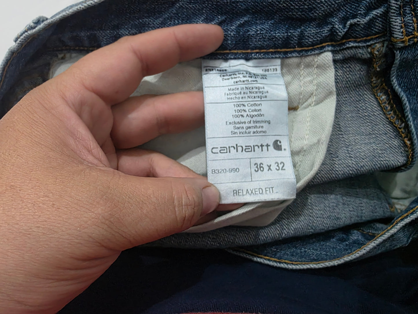 Pantalon Relaxed Fit Carhartt 36x32 Azul