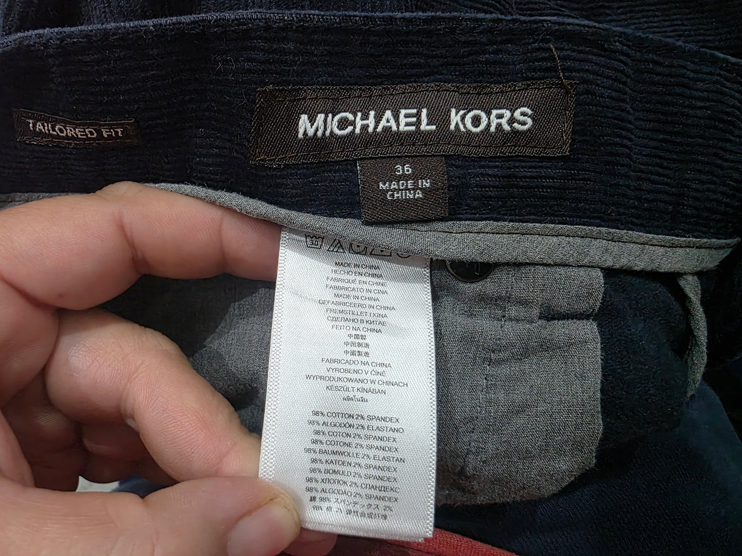 Pantalon Pana Tailored Fit Michael Kors 36 Azul