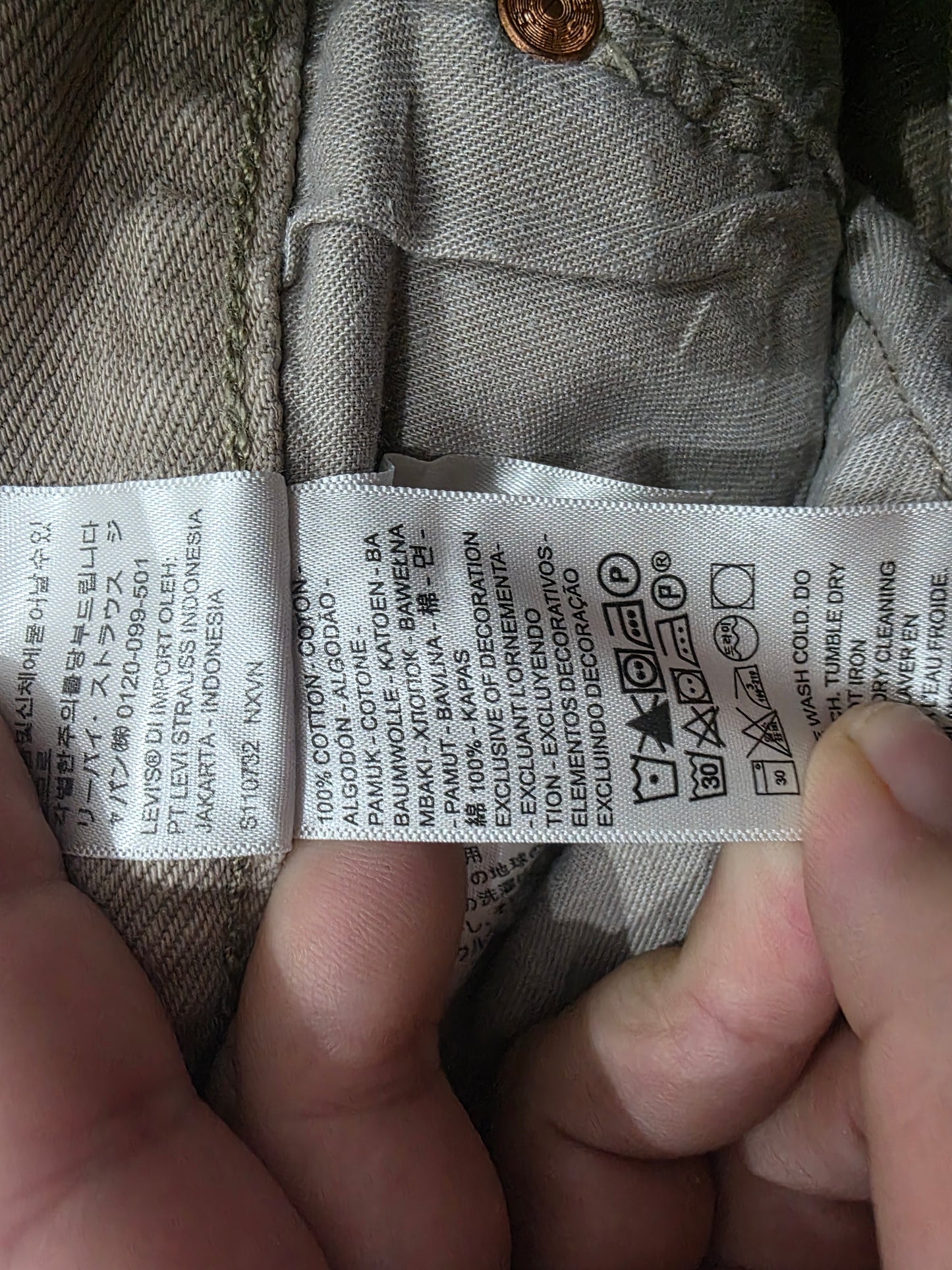 Pantalon Levis 501 36x30 Cafe