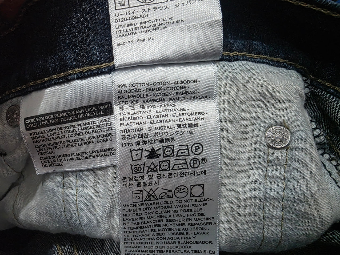 Pantalon Slimfit Levis 511 36x32 Azul