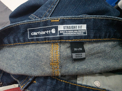 Pantalon Recto Carhartt Straight Fit 38x30 Azul