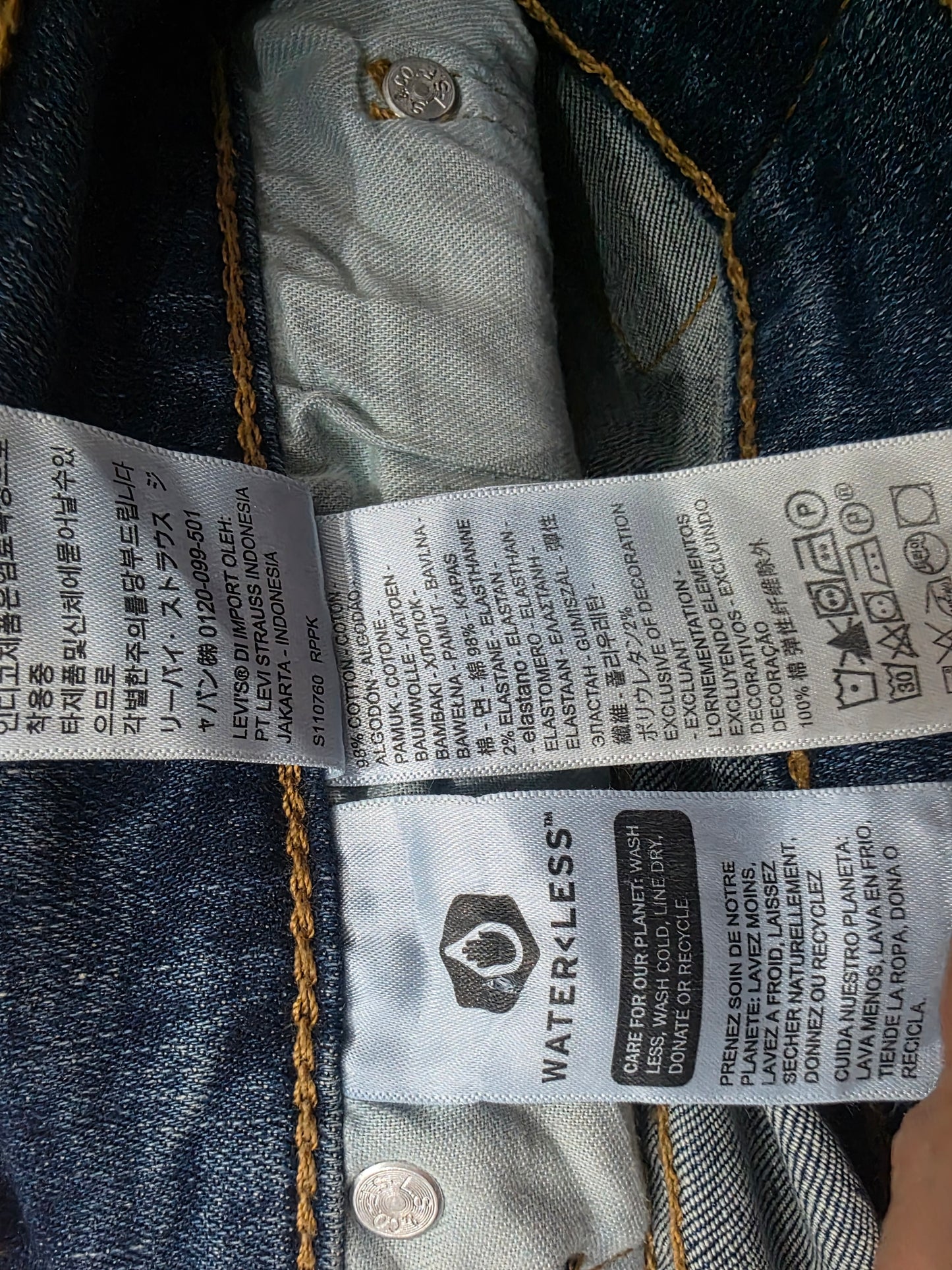 Pantalon Recto Levis 531 38x30 Azul