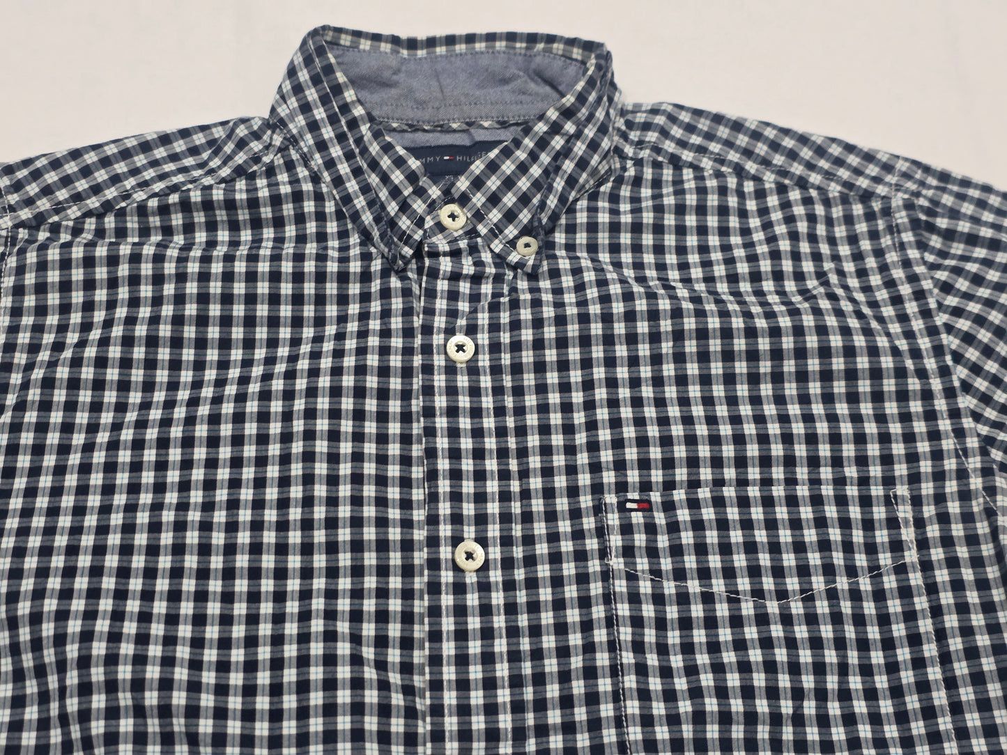 Camisa Classic Fit Tommy Hilfiger Xchico Xs Cuadro Azul