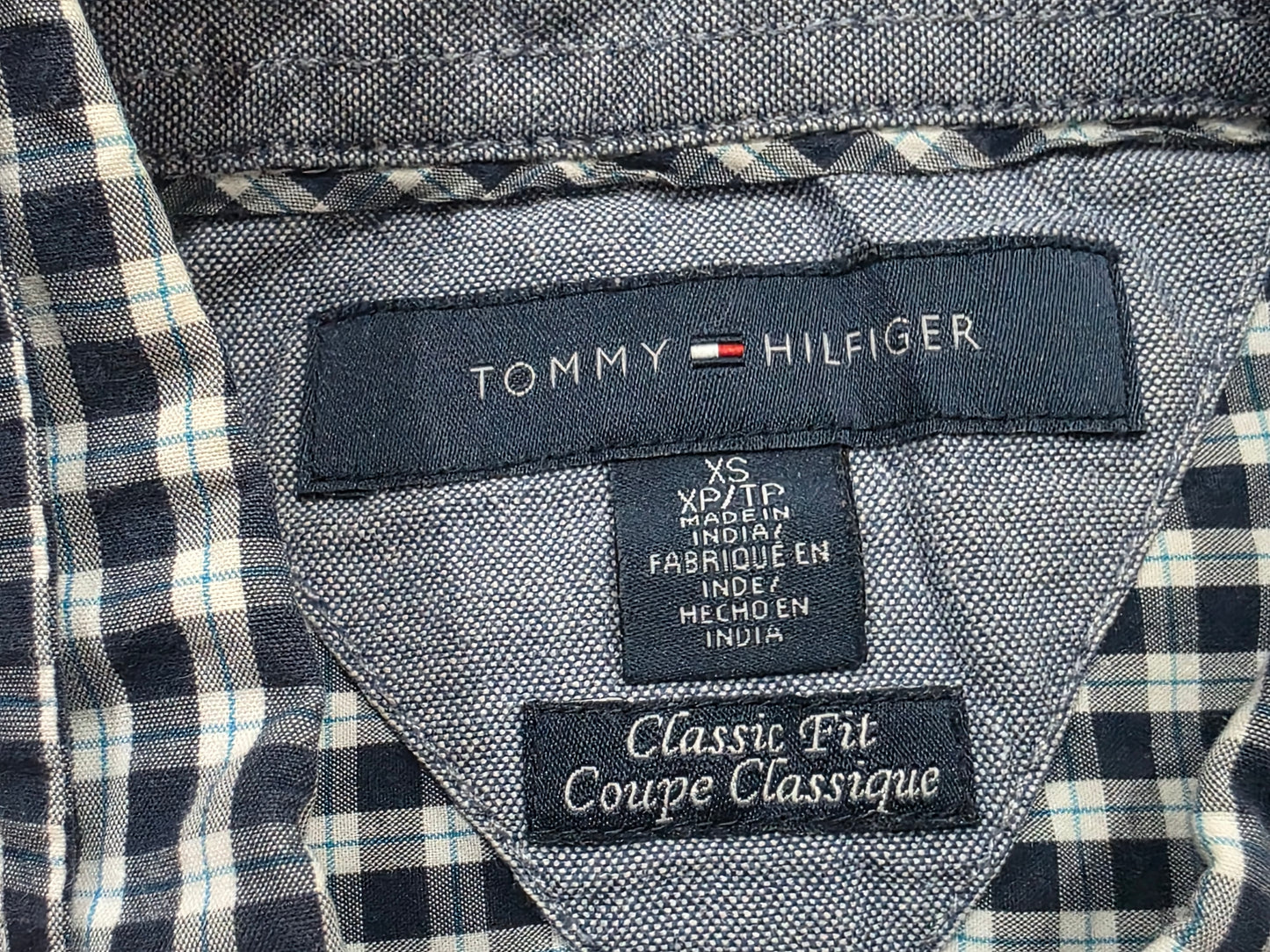 Camisa Classic Fit Tommy Hilfiger Xchico Xs Cuadro Azul