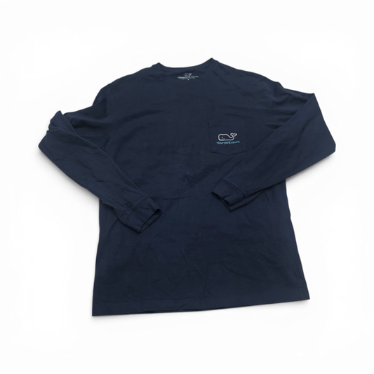 Playera Viineyard Vines Hanukkah Chico S Azul Manga Larga