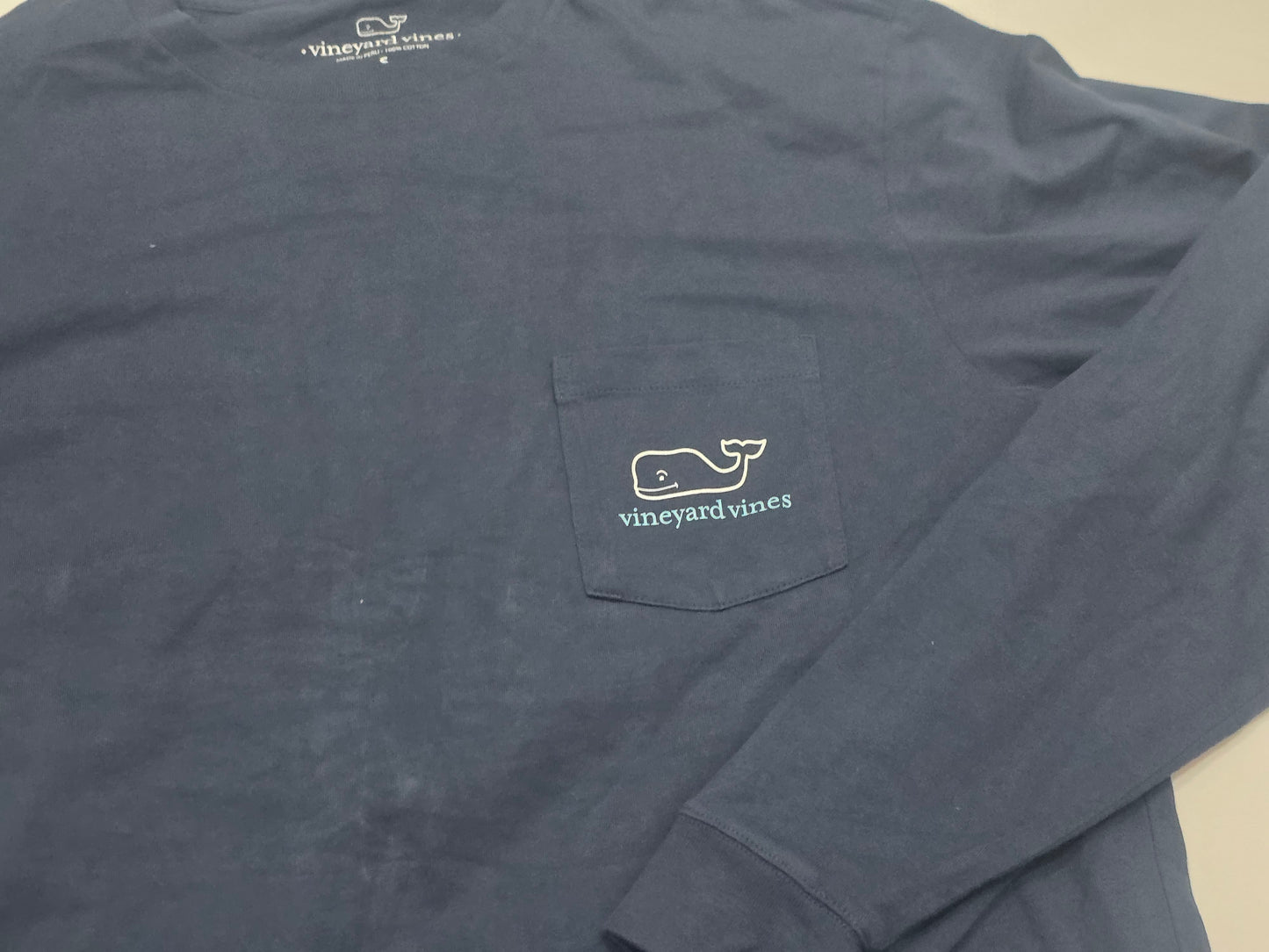 Playera Viineyard Vines Hanukkah Chico S Azul Manga Larga