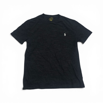 Playera Ralph Lauren Chico S Gris Pony Blanco