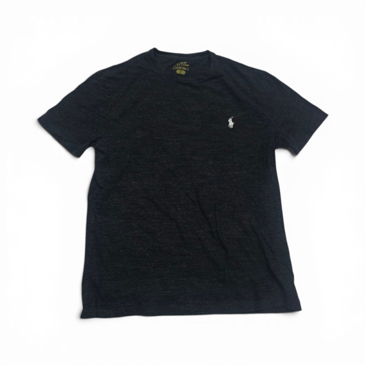 Playera Ralph Lauren Chico S Gris Pony Blanco