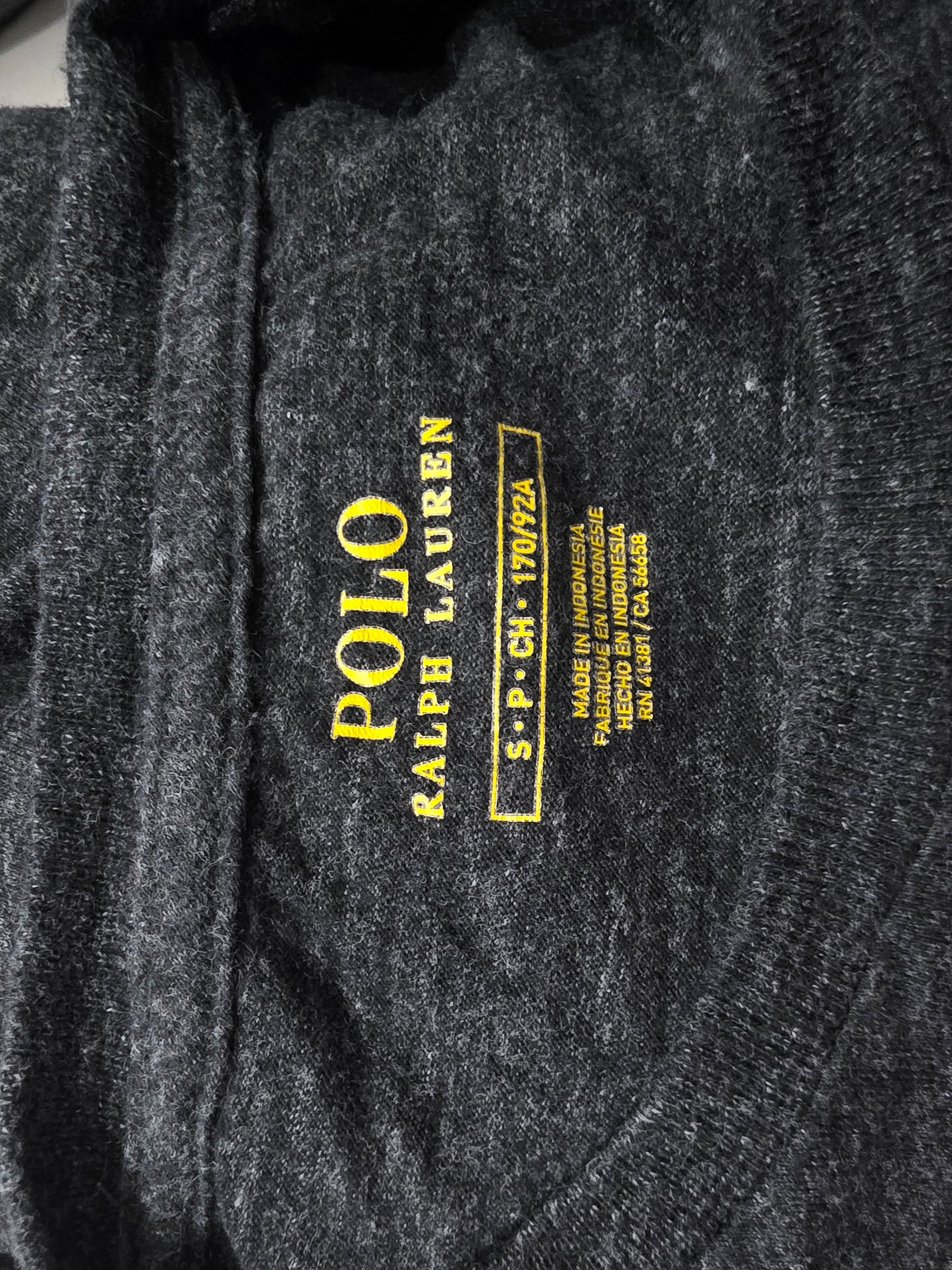 Playera Ralph Lauren Chico S Gris Pony Blanco