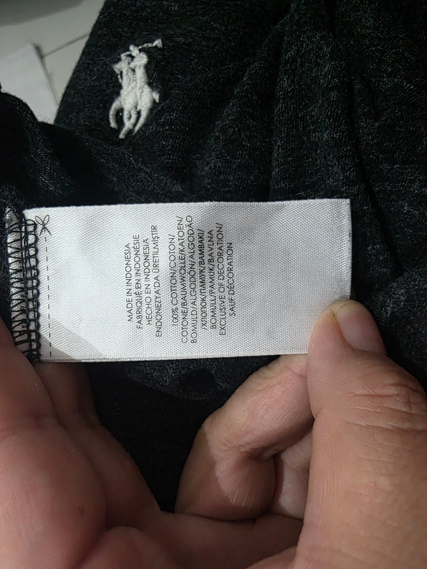Playera Ralph Lauren Chico S Gris Pony Blanco