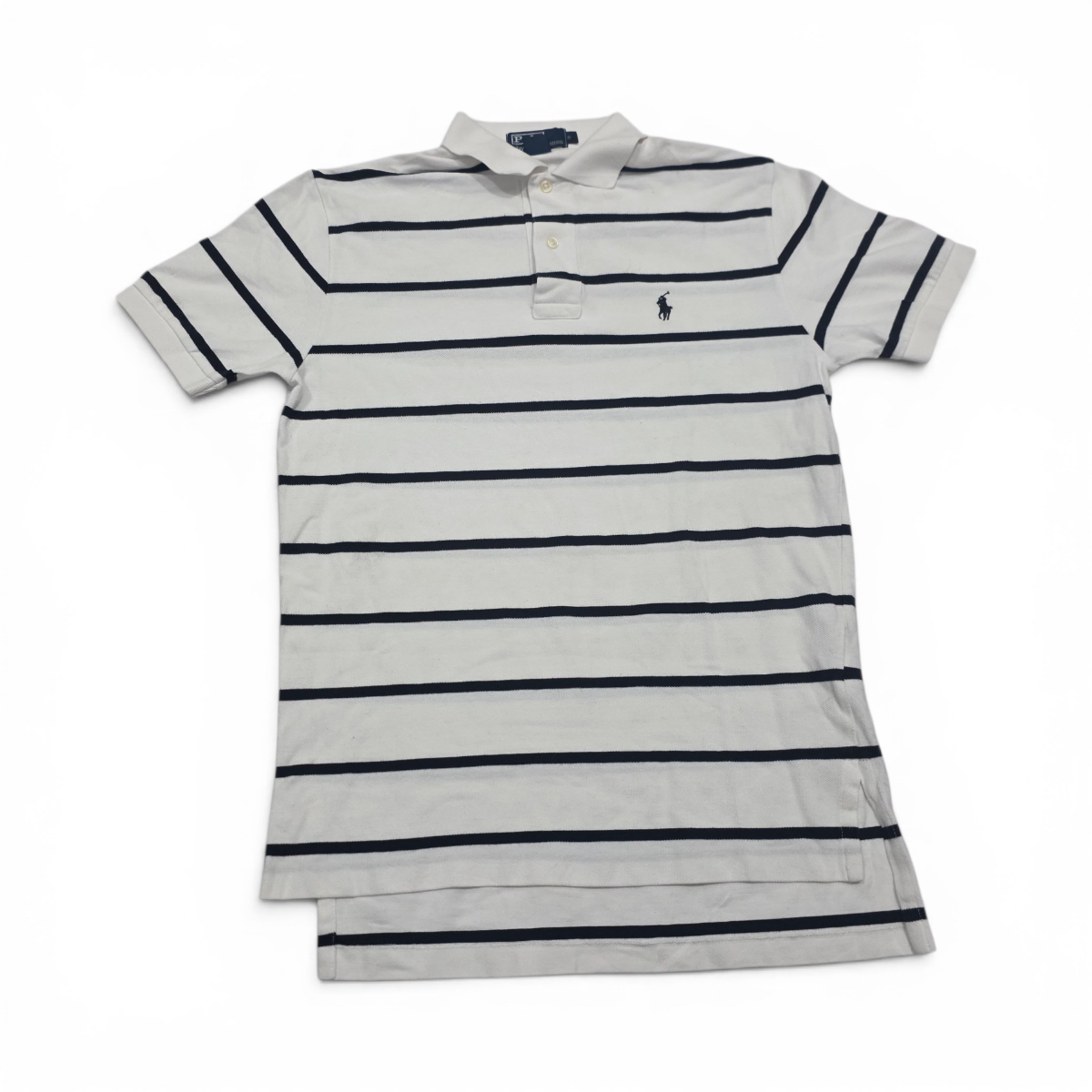 Playera Polo Ralph Lauren Chico S Blanca Lineas Negra