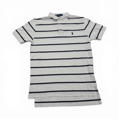 Playera Polo Ralph Lauren Chico S Blanca Lineas Negra