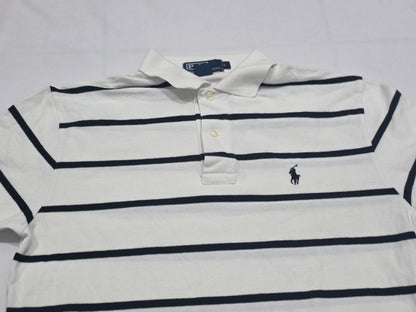 Playera Polo Ralph Lauren Chico S Blanca Lineas Negra