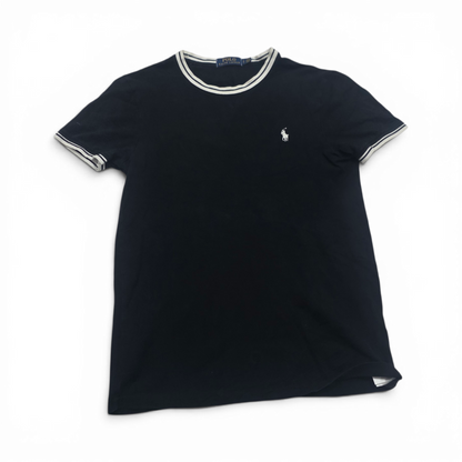 Playera Ralph Lauren Chico S Negro Con Blanco